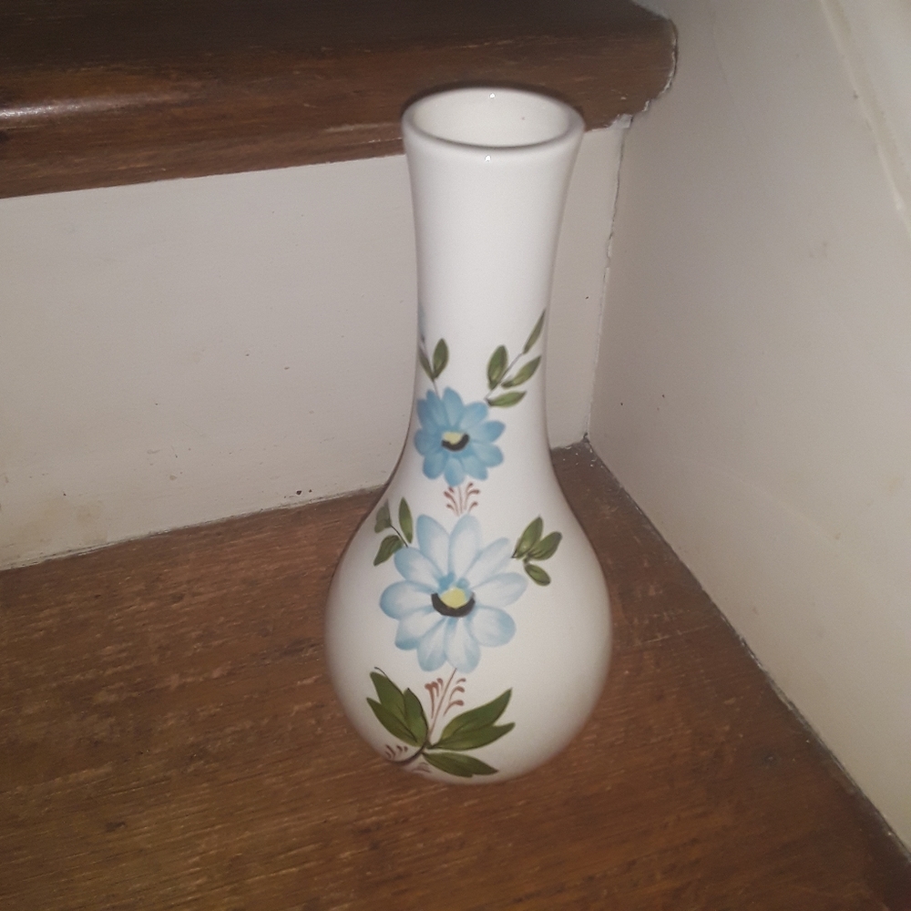Handpainted Blue flowers Vase made in Portugal